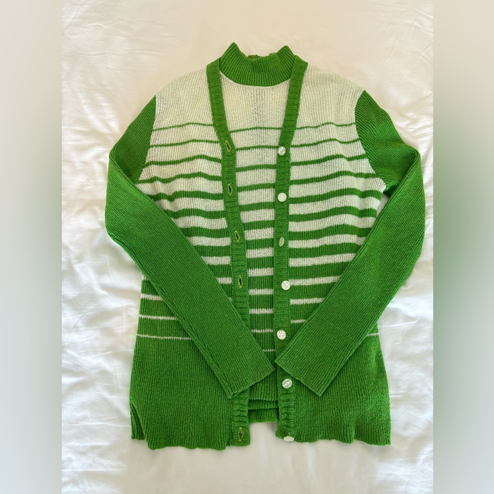RARE KNITS BY DOVE vintage 70s sheep wool matching sweater set